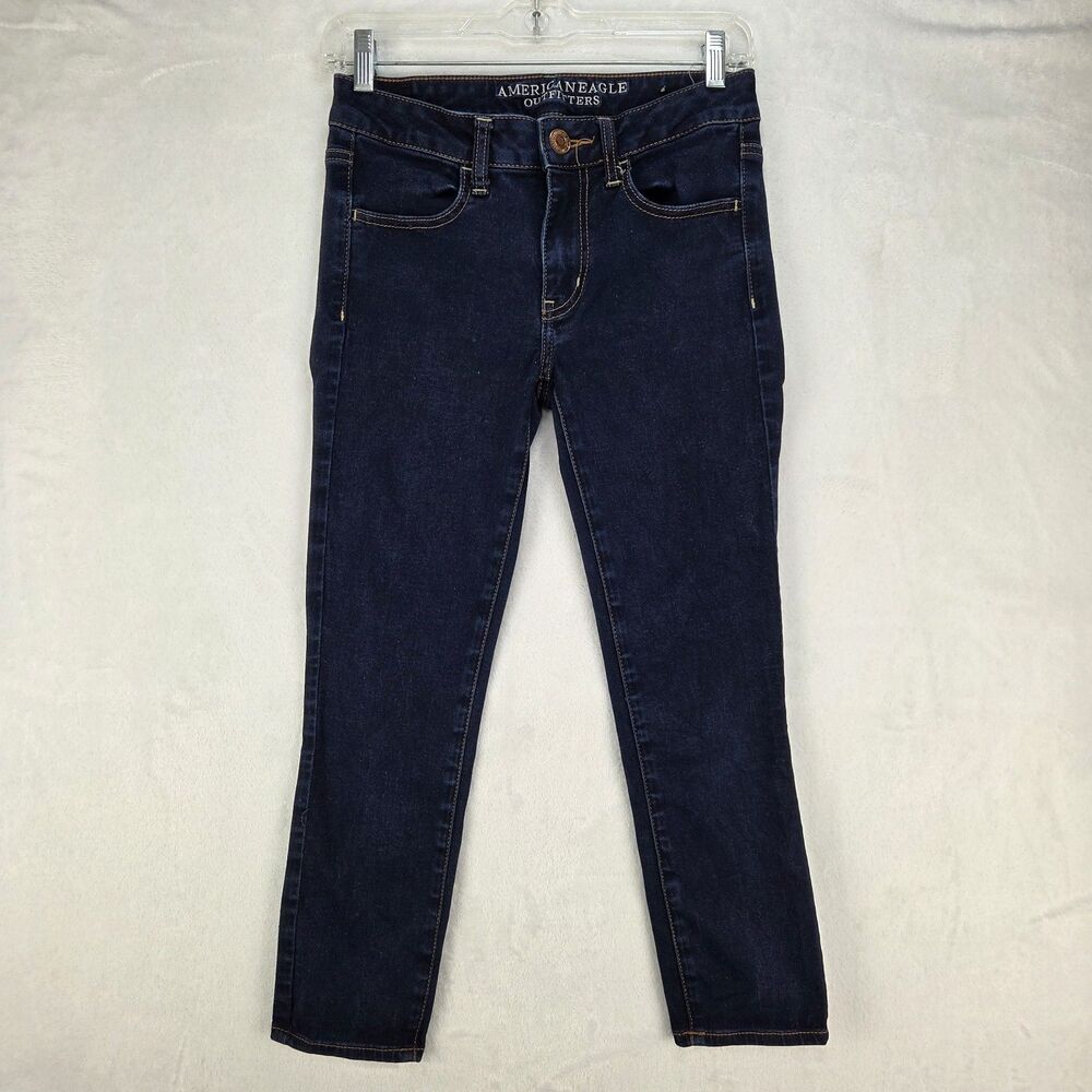 American Eagle‎ Jegging Crop Jeans Womens Size 6 Regular Dark Wash Stretch Denim